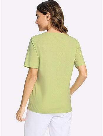 T-shirt à Manches Courtes Motif Cœur - Taille Standard - Moda Vilona