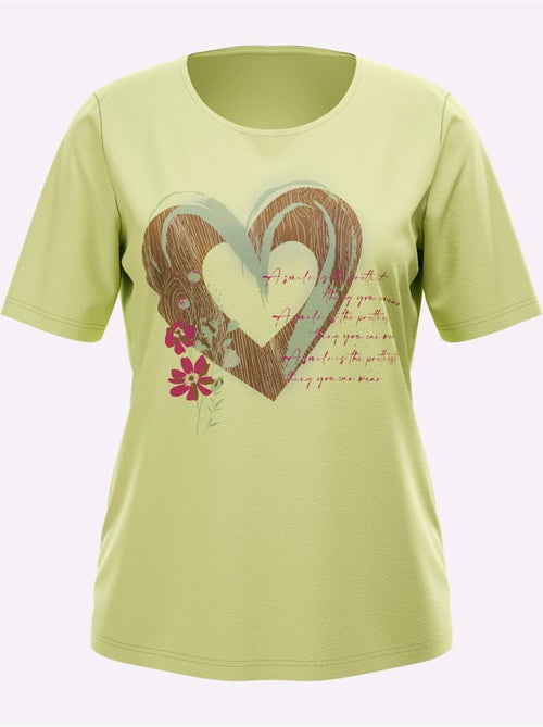 T-shirt à Manches Courtes Motif Cœur - Taille Standard - Moda Vilona - Kiabi T-shirt à Manches Courtes Motif Cœur - Taille Standard - Moda Vilona - Kiabi