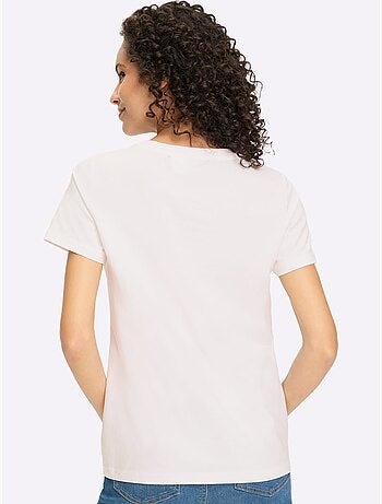 T-shirt à Manches Courtes Motif Imprimé - Taille Standard - Helline