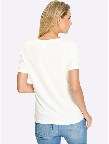 T-shirt à Manches Courtes Motif Imprimé - Taille Standard - Helline