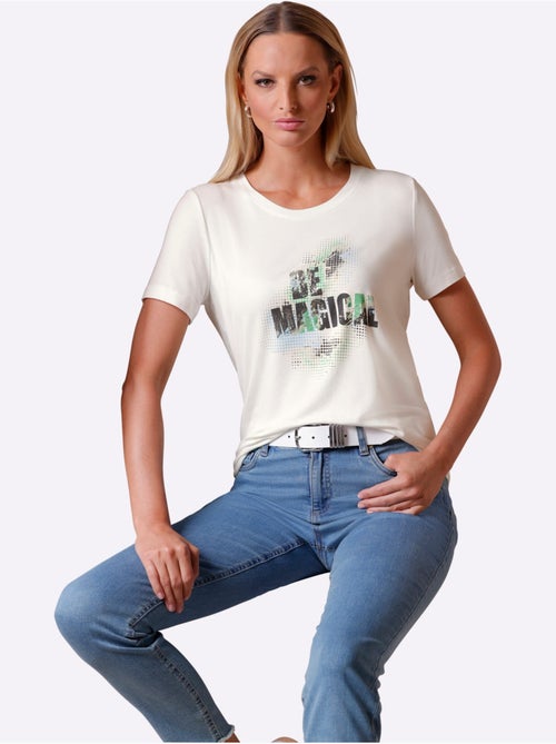 T-shirt à Manches Courtes Motif Imprimé - Taille Standard - Helline - Kiabi
