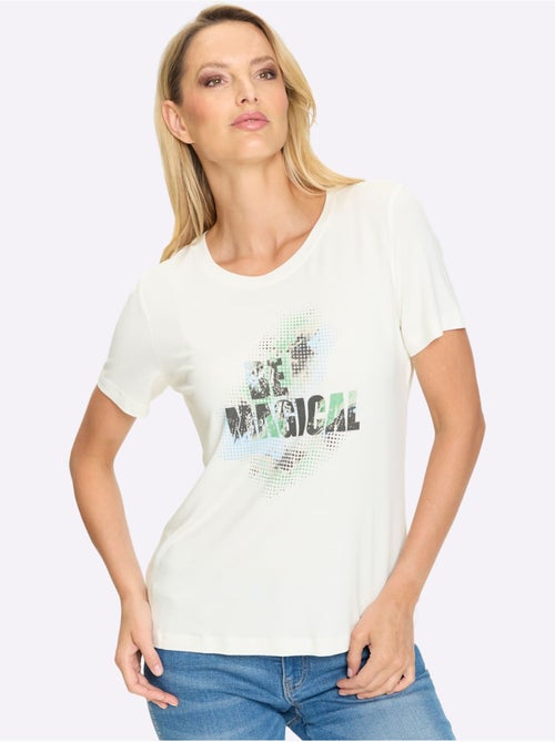 T-shirt à Manches Courtes Motif Imprimé - Taille Standard - Helline - Kiabi