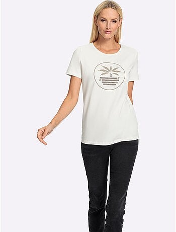 T-shirt à Manches Courtes Motif Imprimé - Taille Standard - Helline