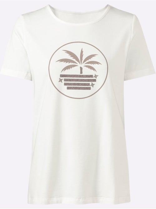 T-shirt à Manches Courtes Motif Imprimé - Taille Standard - Helline - Kiabi