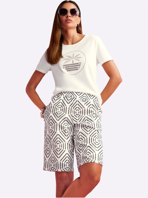 T-shirt à Manches Courtes Motif Imprimé - Taille Standard - Helline - Kiabi