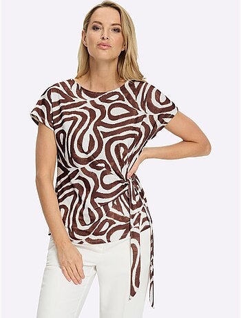 T-shirt à Manches Courtes Motif Imprimé Exclusif - Taille Standard - Helline