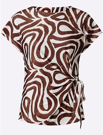 T-shirt à Manches Courtes Motif Imprimé Exclusif - Taille Standard - Helline