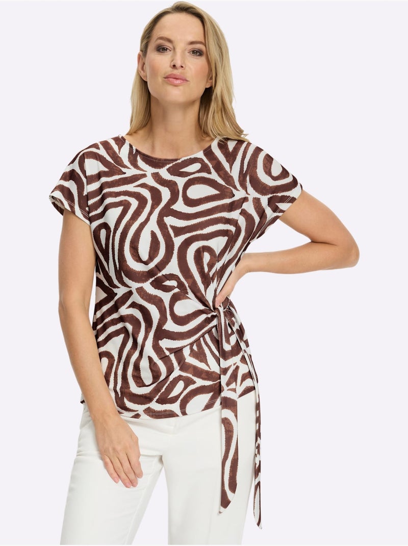 T-shirt à Manches Courtes Motif Imprimé Exclusif - Taille Standard - Helline Ecru - Kiabi
