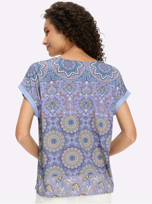 T-shirt à Manches Courtes Motif Patchwork - Taille Standard - Helline - Kiabi