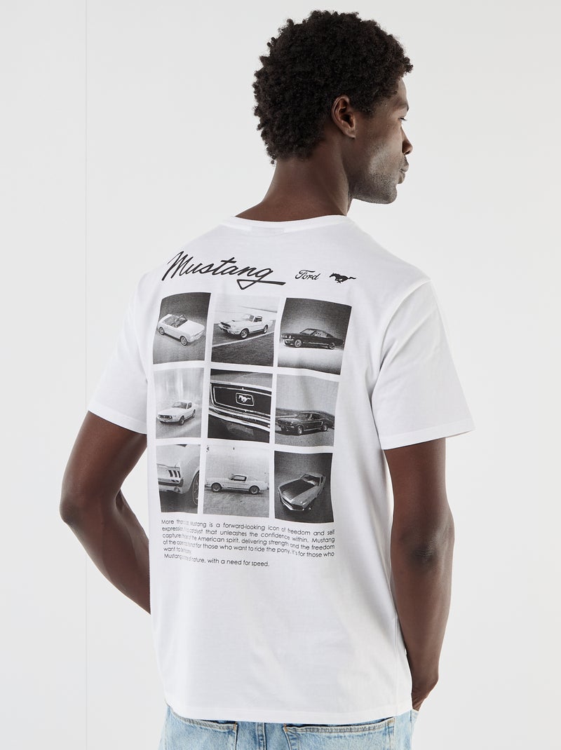 T-shirt à manches courtes 'Mustang' Blanc - Kiabi