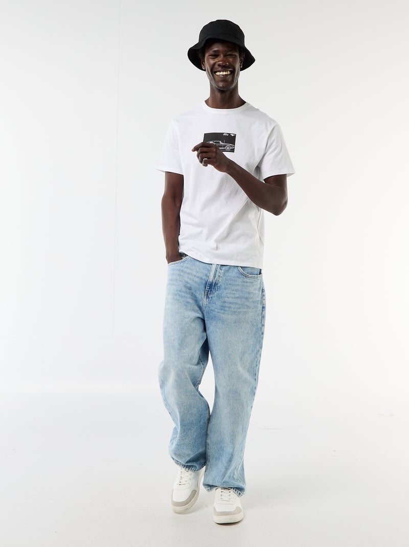 T-shirt à manches courtes 'Mustang' Blanc - Kiabi