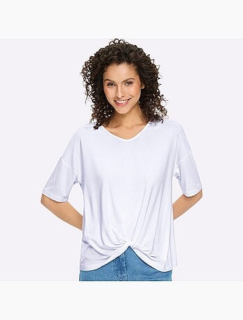 T-shirt à Manches Courtes Nœud Décoratif Tendance - Taille Standard - helline