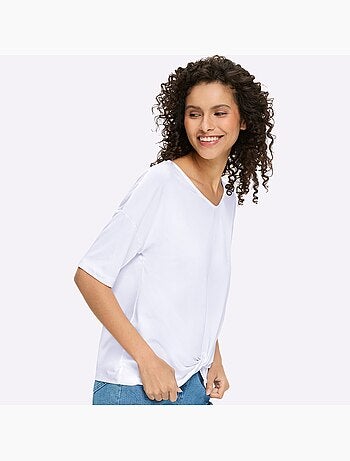 T-shirt à Manches Courtes Nœud Décoratif Tendance - Taille Standard - helline