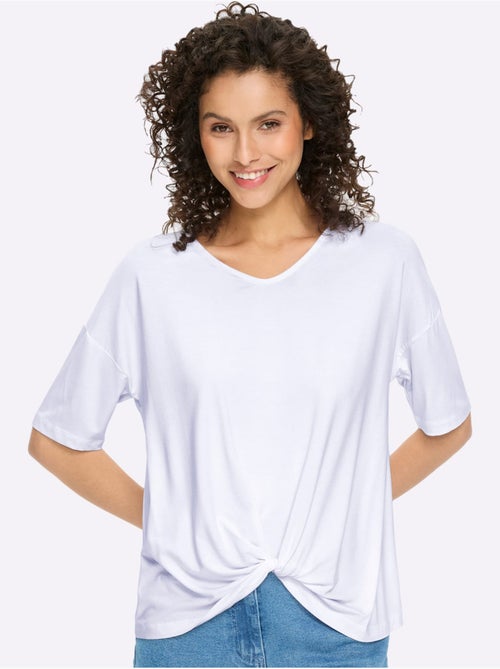 T-shirt à Manches Courtes Nœud Décoratif Tendance - Taille Standard - helline - Kiabi