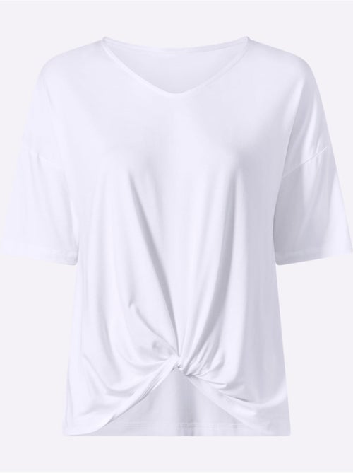 T-shirt à Manches Courtes Nœud Décoratif Tendance - Taille Standard - helline - Kiabi