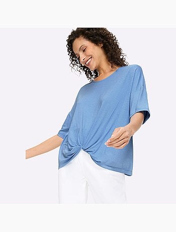 T-shirt à Manches Courtes Nœud Décoratif Tendance - Taille Standard - helline