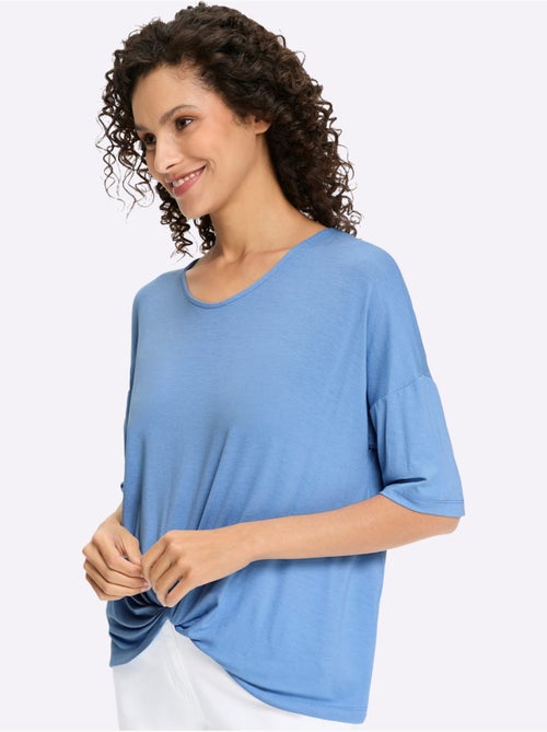 T-shirt à Manches Courtes Nœud Décoratif Tendance - Taille Standard - helline - Kiabi