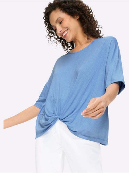 T-shirt à Manches Courtes Nœud Décoratif Tendance - Taille Standard - helline - Kiabi