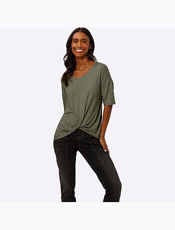 T-shirt à Manches Courtes Nœud Décoratif Tendance - Taille Standard - helline