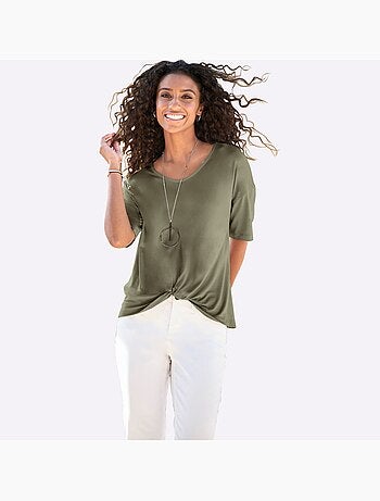 T-shirt à Manches Courtes Nœud Décoratif Tendance - Taille Standard - Helline