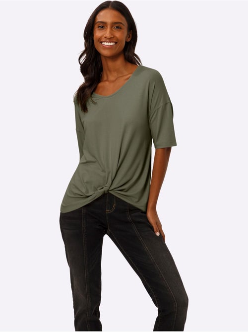 T-shirt à Manches Courtes Nœud Décoratif Tendance - Taille Standard - helline - Kiabi