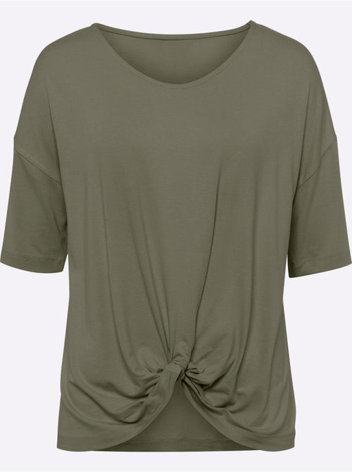 T-shirt à Manches Courtes Nœud Décoratif Tendance - Taille Standard - helline - Kiabi