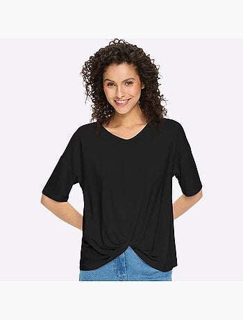 T-shirt à Manches Courtes Nœud Décoratif Tendance - Taille Standard - helline