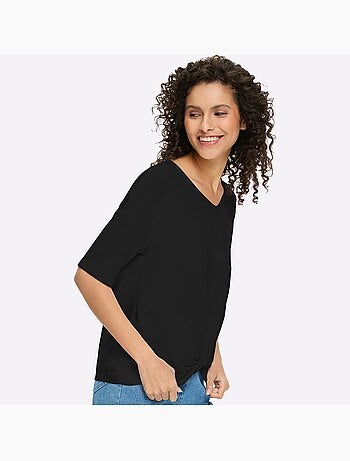 T-shirt à Manches Courtes Nœud Décoratif Tendance - Taille Standard - helline