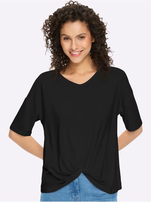 T-shirt à Manches Courtes Nœud Décoratif Tendance - Taille Standard - helline - Kiabi