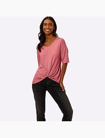 T-shirt à Manches Courtes Nœud Décoratif Tendance - Taille Standard - helline