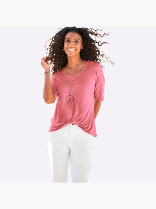 T-shirt à Manches Courtes Nœud Décoratif Tendance - Taille Standard - Helline - Kiabi