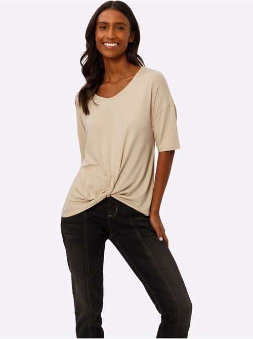 T-shirt à Manches Courtes Nœud Décoratif Tendance - Taille Standard - Helline - Kiabi