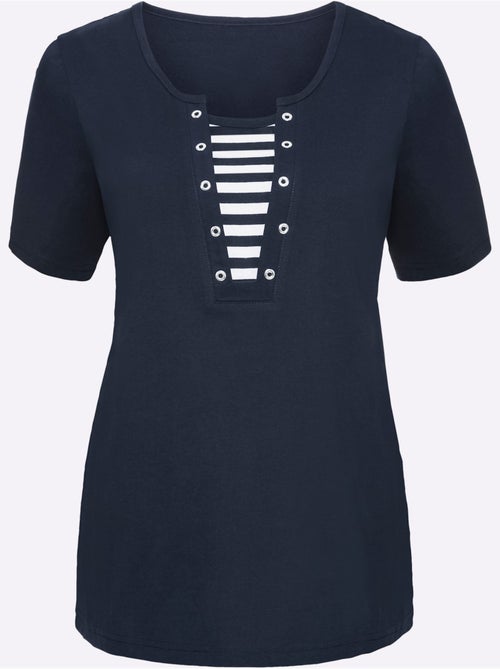 T-shirt à Manches Courtes œillets Décoratifs - Taille Standard - Moda Vilona - Kiabi