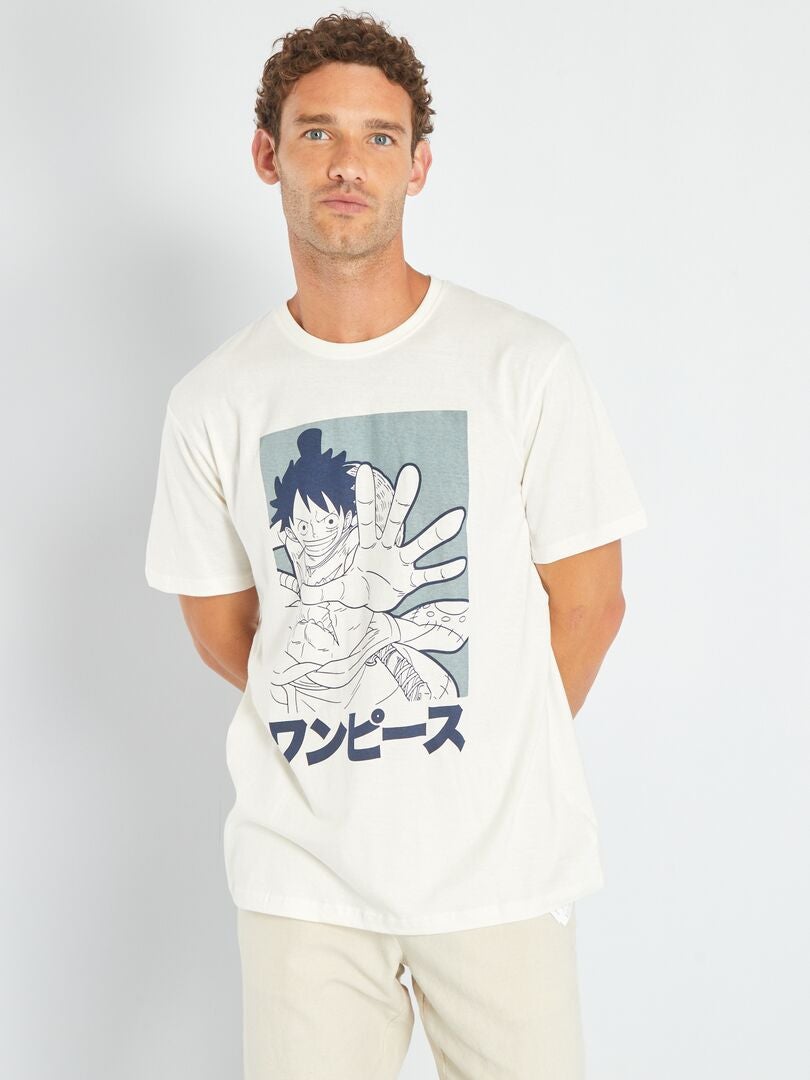 T-shirt 'One Piece' em jersey - Branco - Kiabi - 14.00€