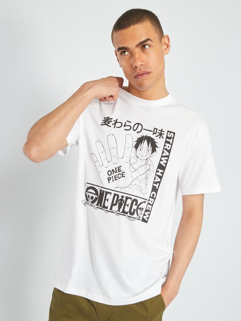 T-shirt à manches courtes 'One Piece' blanc - Kiabi