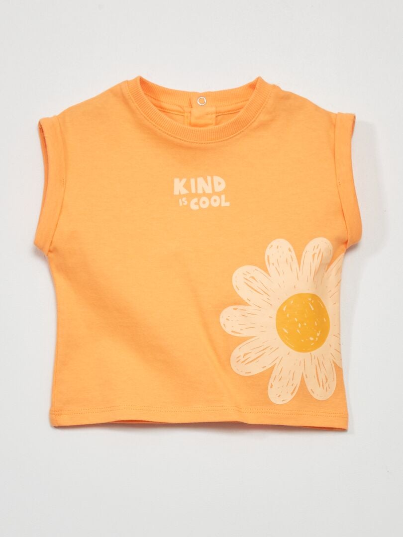 T-shirt à manches courtes Orange - Kiabi