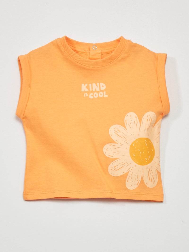 T-shirt à manches courtes Orange - Kiabi