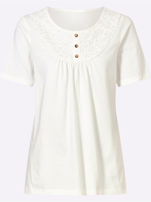 T-shirt à Manches Courtes Patte De Boutonnage Décorative Devant - Taille Standard - Moda Vilona - Kiabi T-shirt à Manches Courtes Patte De Boutonnage Décorative Devant - Taille Standard - Moda Vilona - Kiabi