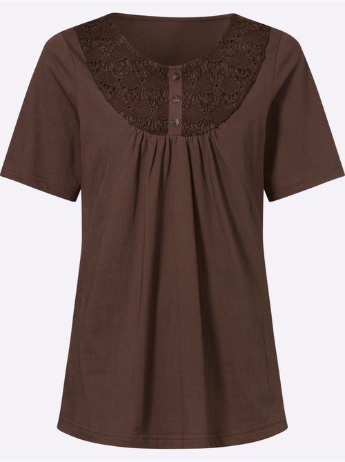 T-shirt à Manches Courtes Patte De Boutonnage Décorative Devant - Taille Standard - Moda Vilona - Kiabi T-shirt à Manches Courtes Patte De Boutonnage Décorative Devant - Taille Standard - Moda Vilona - Kiabi
