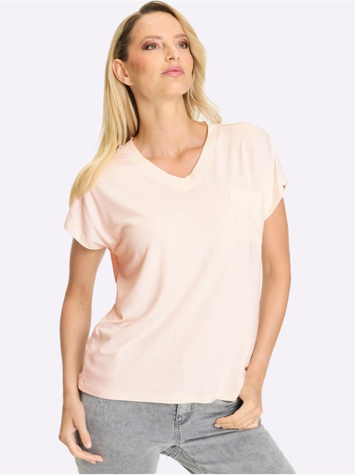 T-shirt à Manches Courtes Perles Décoratives - Taille Standard - helline - Kiabi