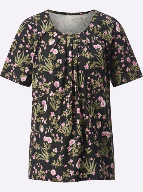 T-shirt à Manches Courtes Plis Affinants à L'encolure - Taille Standard - Moda Vilona - Kiabi