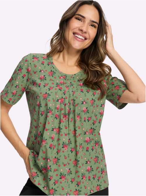 T-shirt à Manches Courtes Plis Affinants à L'encolure - Taille Standard - Moda Vilona - Kiabi T-shirt à Manches Courtes Plis Affinants à L'encolure - Taille Standard - Moda Vilona - Kiabi