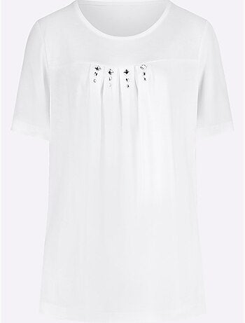 T-shirt à Manches Courtes Plis Creux Tendance - Taille Standard - Moda Vilona