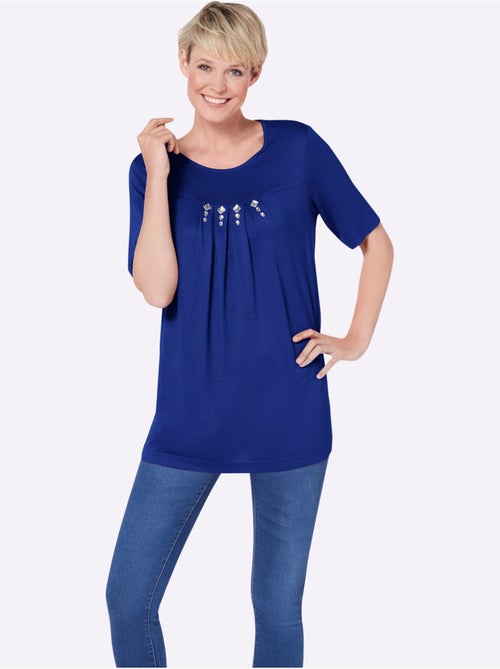 T-shirt à Manches Courtes Plis Creux Tendance - Taille Standard - Moda Vilona - Kiabi T-shirt à Manches Courtes Plis Creux Tendance - Taille Standard - Moda Vilona - Kiabi