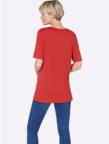 T-shirt à Manches Courtes Plis Creux Tendance - Taille Standard - Moda Vilona