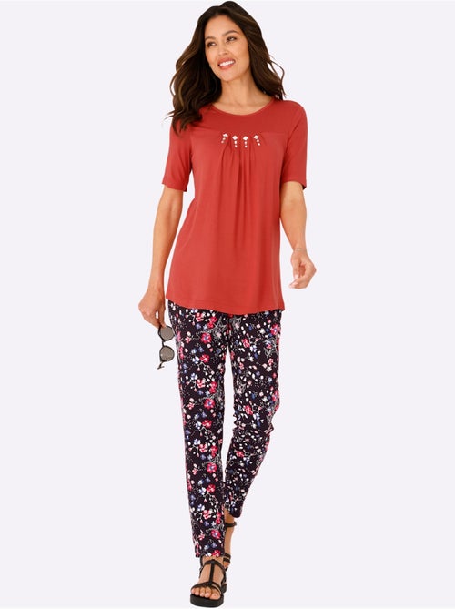 T-shirt à Manches Courtes Plis Creux Tendance - Taille Standard - Moda Vilona - Kiabi T-shirt à Manches Courtes Plis Creux Tendance - Taille Standard - Moda Vilona - Kiabi