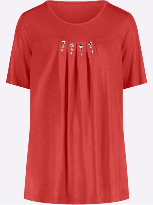 T-shirt à Manches Courtes Plis Creux Tendance - Taille Standard - Moda Vilona - Kiabi T-shirt à Manches Courtes Plis Creux Tendance - Taille Standard - Moda Vilona - Kiabi