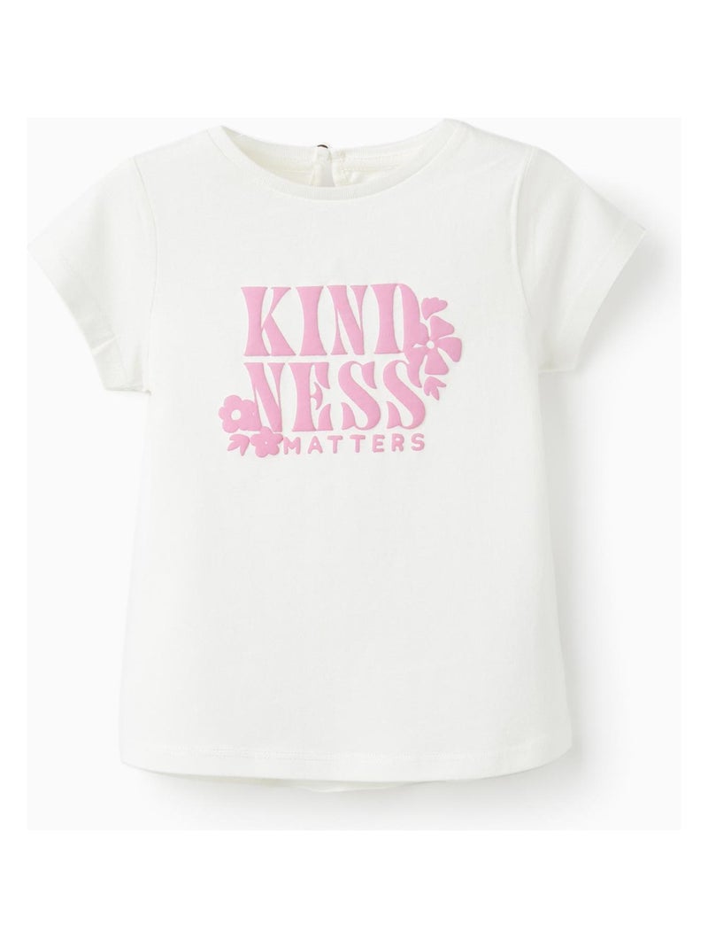 T-shirt à manches courtes pour bébé fille 'Kindness Matters' manches courtes  THE WAVE TRIBE Blanc - Kiabi