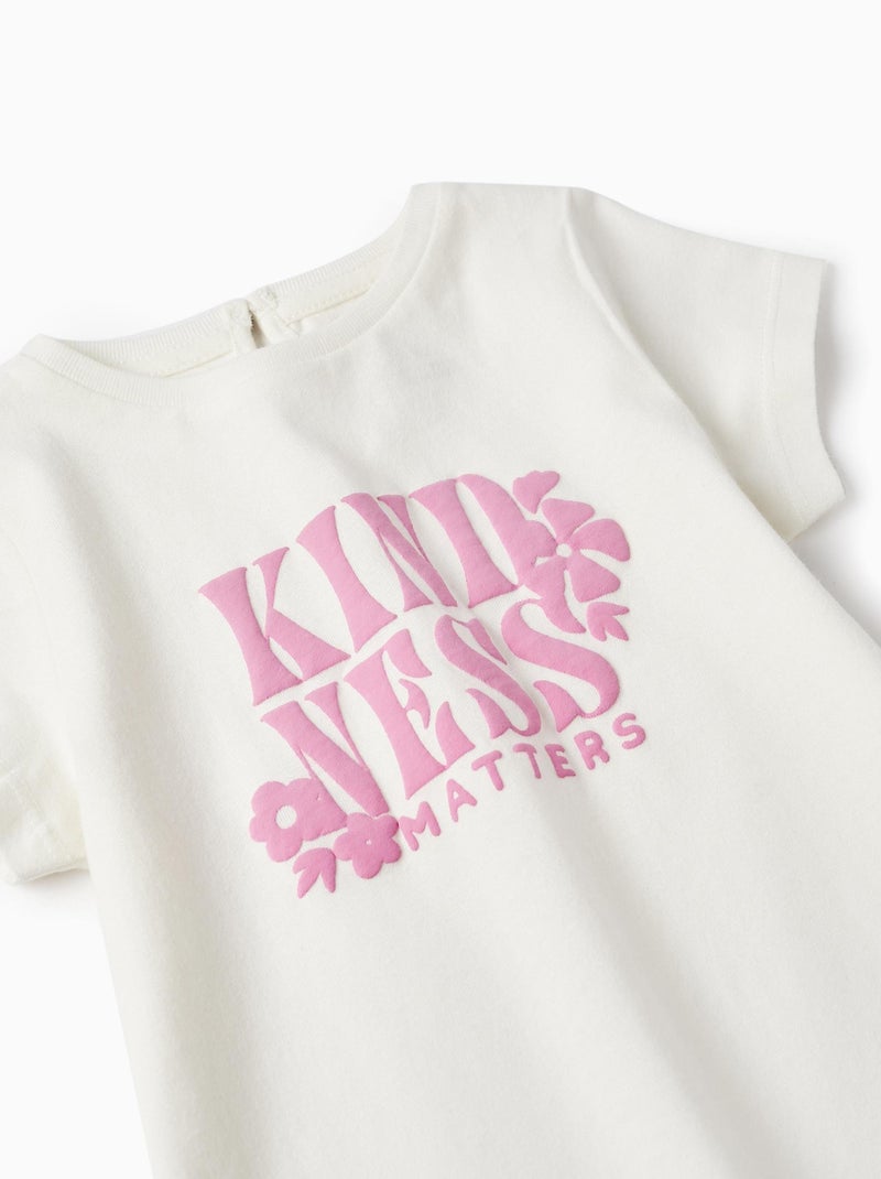 T-shirt à manches courtes pour bébé fille 'Kindness Matters' manches courtes  THE WAVE TRIBE Blanc - Kiabi