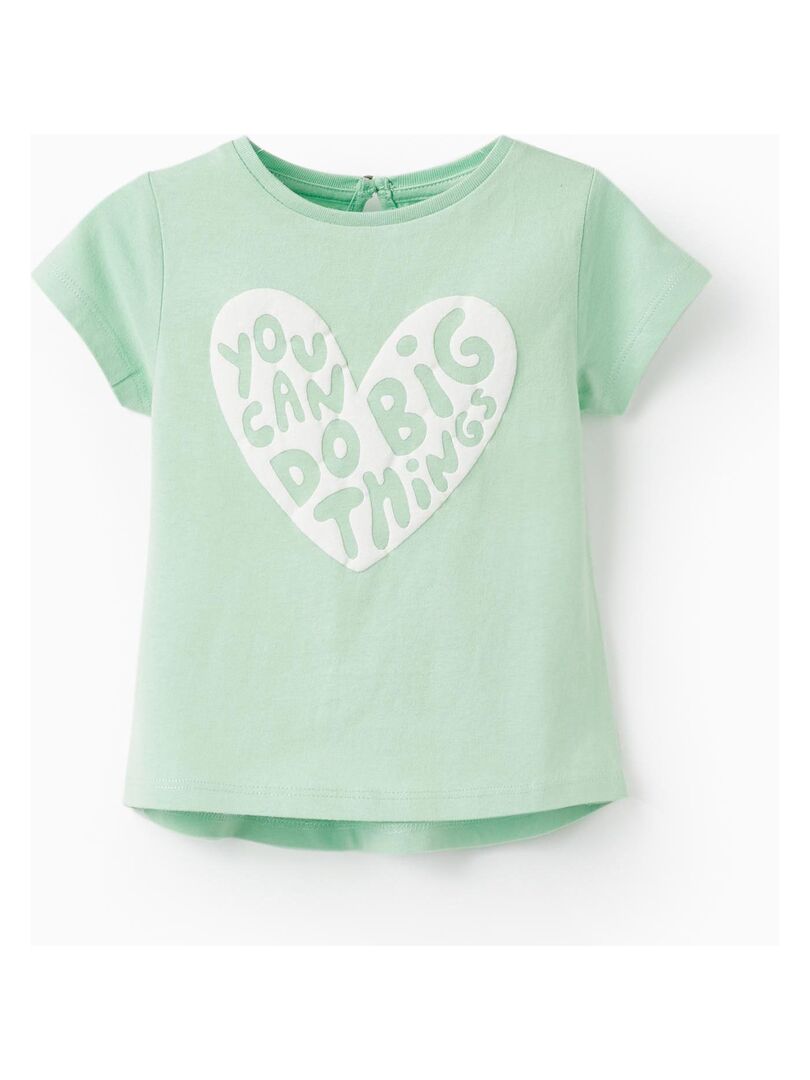 T-shirt à manches courtes pour bébé fille 'You Can Do Big Things' manches courtes  THE WAVE TRIBE Vert clair - Kiabi